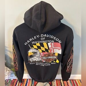 1996 Harley Davidson Hoodie Sweatshirt Fort Washington Maryland Black Medium